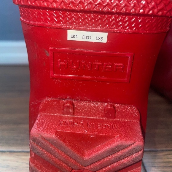 Classic❤️Hunter boots Glossy red boots rain boots winter mudding fall boots - Picture 5 of 12